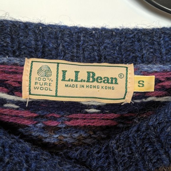 Vintage Wool LL Bean Farm Animal Cardigan Size S